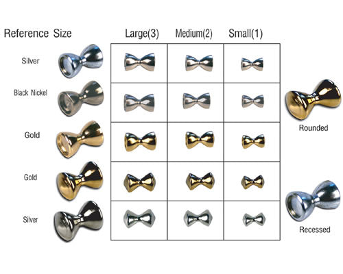 Brass Dumbell Eyes - Recessed Ends - Silver